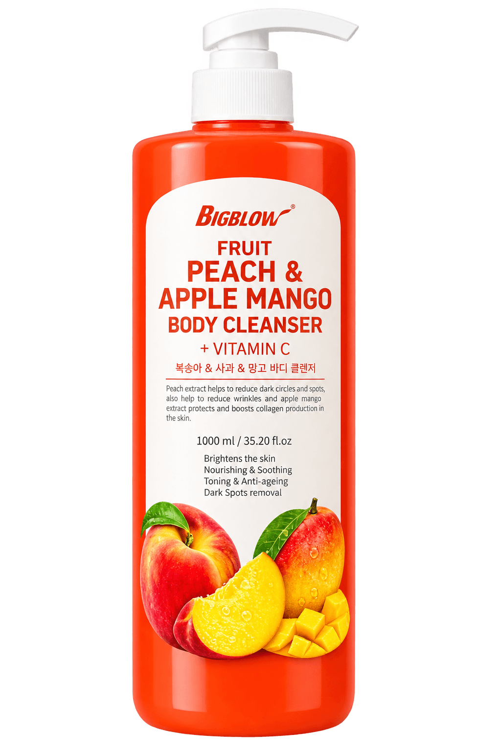 Peach and apple mango body cleanser